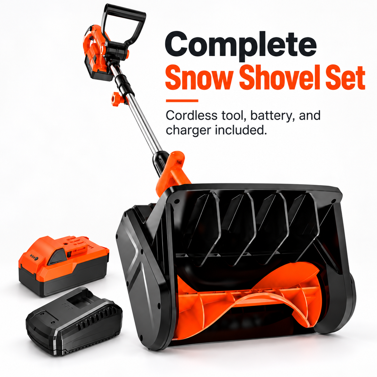 ❄️ Winter Sale – 24V Cordless Electric Snow Shovel with Battery & Charger | 20FT Snow Throwing
