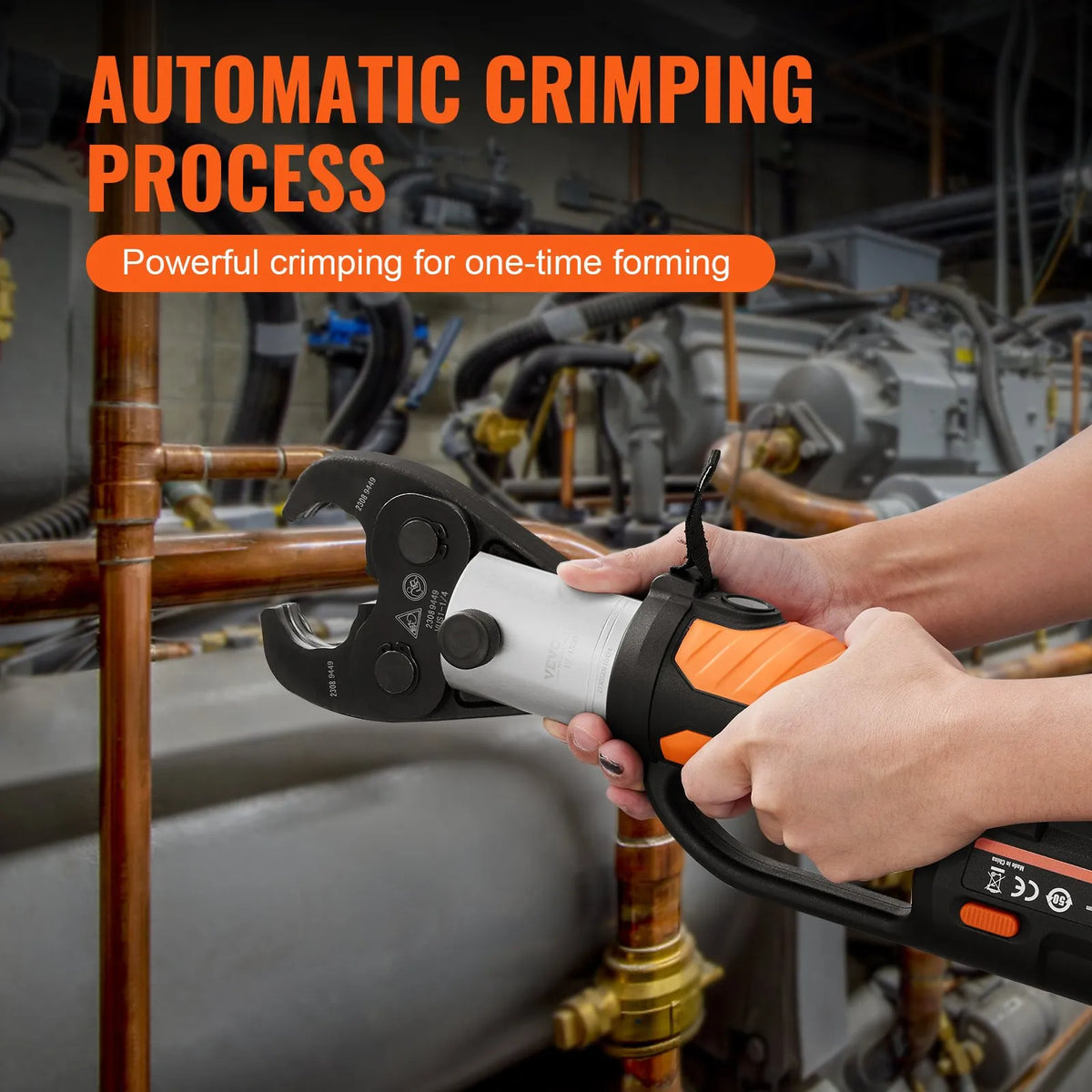 Press Tool, 18V Electric Pipe Crimping Tool for 1/2" to 2" Copper Pipes, 32KN Press Tool Kit Compatible with ProPress - with 6 VUS Press Jaws, 2pcs 4AH Battery, Fast Charger & Carrying Case